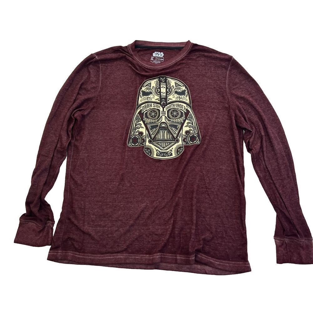 Star Wars Thermal Waffle Shirt Sugar Skull Styled Darth Vader ‎ XL